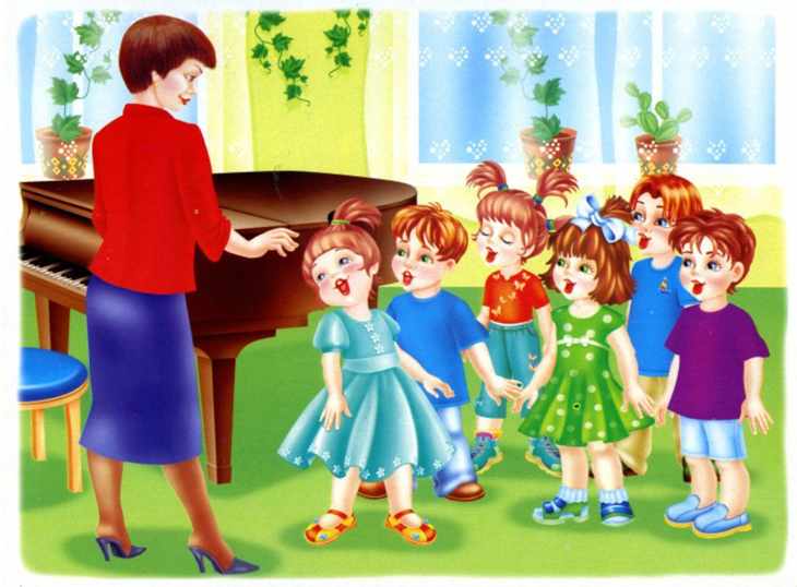 Дети поют вместе с педагогом